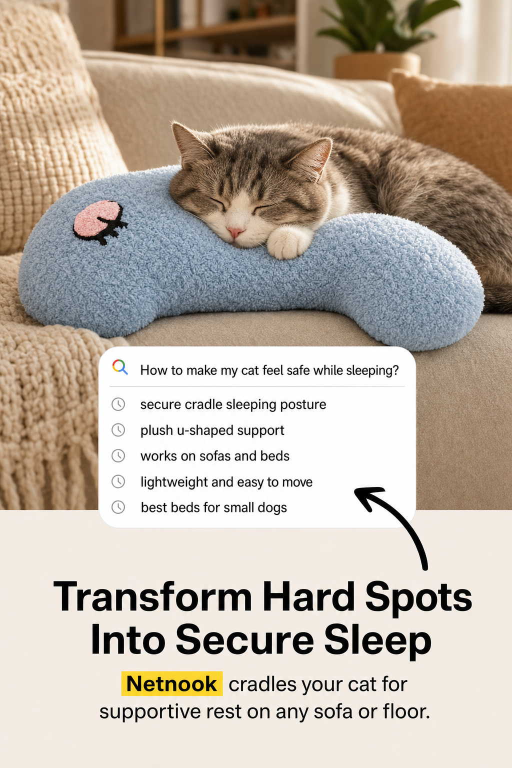 U Shaped Cat Pillow