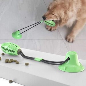 Silicone Suction Cup Dog Tug Toy – Interactive Chew Ball with Toothbrush Feature