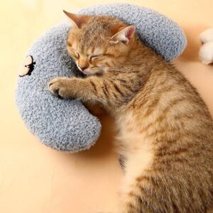 U-Shaped Cat Pillow - Soft Sleeping Bed for Cats, Kittens & Small Dogs