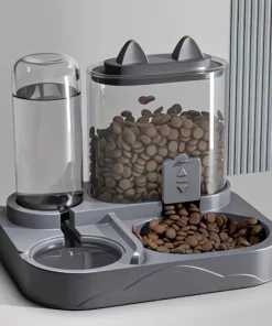 Large Pet Feeder & Water Dispenser – Dry Wet Separation, Battery-Free Transparent Design for Cats & Dogs Travel
