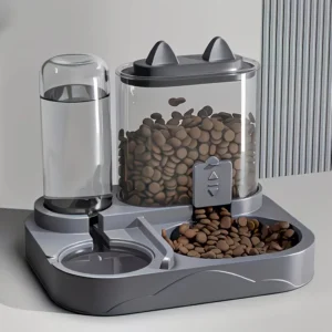 Large Pet Feeder & Water Dispenser – Dry Wet Separation, Battery-Free Transparent Design for Cats & Dogs Travel