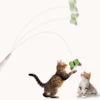 Flutter Rotating Kitten Toys with Suction Cup Spinning Butterfly Cat Toy Wand Automatic Cat Teaser Toys for Indoor Cats