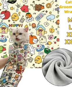 Cat Grooming Wrap Self-Adherent Cat Swaddle Burrito Wrap Anti-Bite Anti-Scratch Anti-Escape for Medicine Nail Clipping Pet Tool
