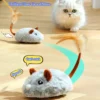 Fun Realistic Cat Plush Mouse Toy, Interactive Running Mice with Dog Tail for Cats, Kitten Teaser Pet Toys for Indoor Play and