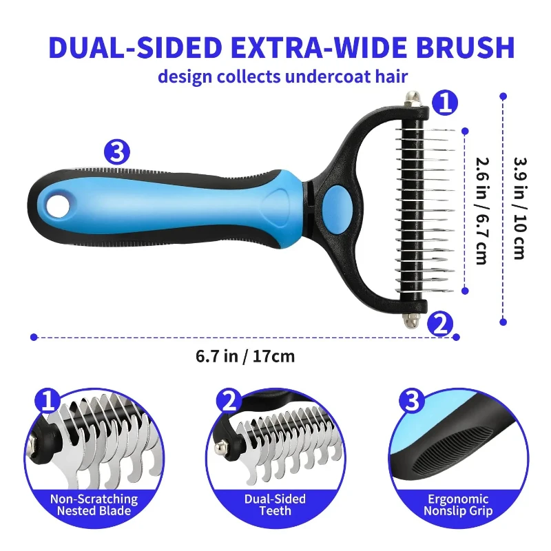 Pet Deshedding Brush Cat Comb Self Cleaning Hair Remover Grooming Tool for Dog and Cats De-Matting Comb Cleaning Pets Supplies - Image 6